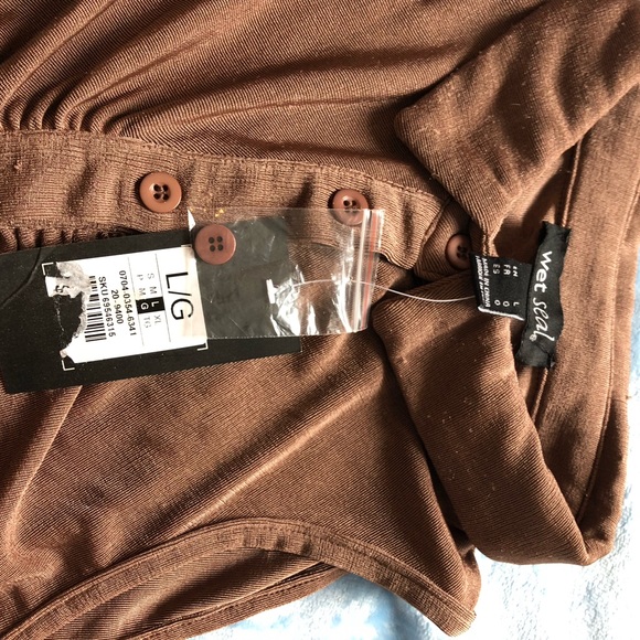 NWT TWO sexy tops sheer see through buttoned blouse crop top - Picture 7 of 17